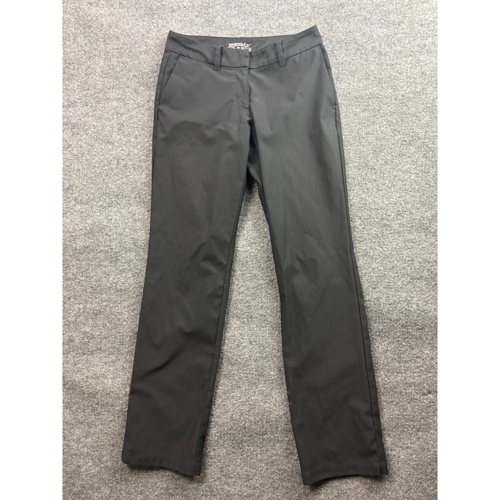Nike Golf Pants Women 4 Black Dri-FIT Straight Leg Performance Trousers